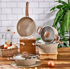 Cornella Cook 7 Parça Granit Tencere Seti Cappicino