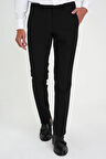 Comfort Fit Beli Lastikli Esnek Siyah Pantolon P 1169