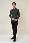 G 1588 Slim Fit Baskılı %100 Pamuk Spor Lacivert Gömlek 
