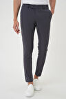 Slim Fit Yan Cepli Düz Esnek Casual Koyu Füme Pantolon P 1144