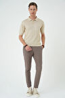 Tr 880 Comfort Fit Polo Yaka Pamuklu Kısa Kol Casuel Bej Triko Tişört