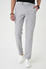 Comfort Fit Gofre Dokulu Beli Lastikli Gri Jogger Pantolon P 1177