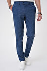 Comfort Fit Kırçıllı Beli Lastikli Gece Mavisi Jogger Pantolon P 1176