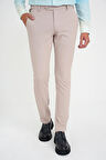 Comfort Fit Beli Lastikli Yandan Tokalı Esnek Bej Jogger Pantolon P 1178