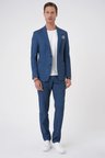 C 701 Comfort Fit Mono Yaka Çift Yırtmaç Torba Cep Casual Gece Mavisi Ceket