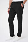 Comfort Fit Beli Lastikli Siyah Jogger Pantolon  P 1183