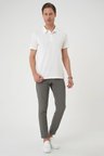 Ts 903 Comfort Fit Polo Yaka Modal Karışım Kısa Kol Casual Ekru Tişört
