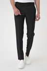 Slim Fit Pilesiz Yün Klasik Siyah Kumaş Pantolon  P 1191
