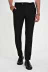 Comfort Fit Beli Lastikli Dokulu Siyah Jogger Pantolon  P 1192