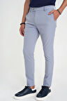 Slim Fit Yan Cepli Esnek Düz Grimavi Pamuk Pantolon P 1197