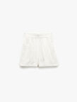 Lastikli Yüksek Bel Cepli Pamuklu Mini Müslin Şort