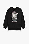 Koton Kız Çocuk Sweatshirt Unicorn Baskılı Uzun Kollu Bisiklet Yaka Şardonlu