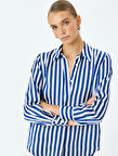 Klasik Yaka Uzun Kollu Çizgili Gömlek