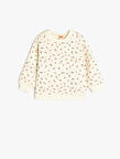 Çiçek Desenli Pamuklu Uzun Kollu Sweatshirt