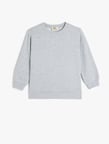 Pamuklu Bisiklet Yaka Uzun Kollu Basic Sweatshirt