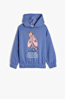 Koton Kız Çocuk Uzun Kollu Bisiklet Yaka Baskı Detaylı Sweatshirt