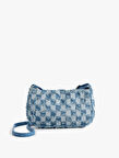 Askılı Denim Patchwork Çapraz Çanta