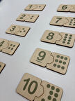 Ahşap Sayı Eşleme, Yeşil, Sayı Puzzle, Ahşap Puzzle, Montessori Sayı Bulmaca Oyunu, Sayma Oyunu