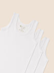 Beyaz Erkek Çocuk Organik Pamuk Ribana Atlet 3' Lü 2002-3