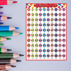 İngilizce Yüzlük Tablo Bristol Karton Baskı 50x70 cm