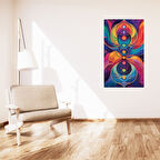 BOHEM TABLO ÇAKRA SPİRİTÜEL, CANLI RENKLER BOHEM DUVAR SANATI ÇERÇEVESİZ TABLO