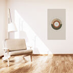 BOHEM TABLO DAİRESEL SİMETRİ GEOMETRİK, TOPRAK TONLARINDA, BOHEM DUVAR SANATI ÇERÇEVESİZ TABLO