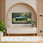 OTOMOBİL TEMALI ORMANLIK ALANDA KLASİK ÇERÇEVESİZ PVC TABLO 60X34 CM