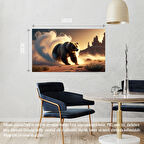 ÇÖLDE SİSİN İÇİNDEN ÇIKAN AYI MİSTİK ATMOSFER 01 ÇERÇEVESİZ 50X30 CM PVC TABLO