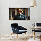 TİLKİ MUHAFIZ GÖREVİNDE 03 ÇERÇEVESİZ 50X30 CM PVC TABLO