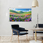 KELEBEKLER YABANİ ÇİÇEKLER İÇİNDE BAHAR HAVASI 02 ÇERÇEVESİZ 50X30 CM PVC TABLO