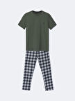 LC WAIKIKI YEŞİL Standart Kalıp Erkek Pijama Takımı
