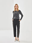 LCW Vision GRİ Beli Kemerli Loose Fit Kadın Pantolon