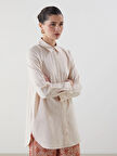 LCW Modest Bej Regular Fit Kadın Gömlek Tunik