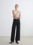 LCW Modest Siyah Wideleg Kadın Jean Pantolon