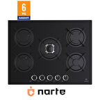 NARTE CG20070B - 70 CM , 5 Gözlü , Cam Ankastre Ocak , 6Yıl Garantili