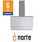 NARTE-H10060W 60CM BEYAZ CAM INOX CITALI ÇİFT CAMLI EĞİMLİ DAVLUMBAZ