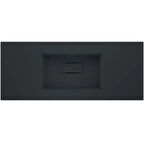 Real Stone Flatstone 80x50 Siyah Etajerli Granit Banyo Lavabosu