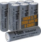 I-Gen Industrial E002 Inr 18650 3.7V 2600 Mah 5c 9.62WH Li-Ion Şarjlı Pil Düz Başlı Lityum Pil 8'li Paket 