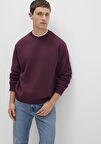 Bisiklet Yaka Bordo Basic Sweatshirt 0S10276-70434