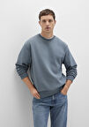 Bisiklet Yaka Lacivert Basic Sweatshirt 0S10276-80889