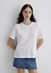 Nakış Detaylı Beyaz Tişört 1613432-620