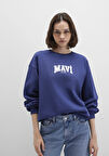 Mavi Logo Baskılı Lacivert Sweatshirt 1S10372-70498