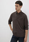 Kahverengi Tencel TM Liyosel Gömlek 0211647-70219