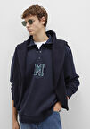 M Logo Baskılı Lacivert Sweatshirt 0S10494-70490