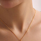 14 Ayar Altın Kırmızı Papatya Kolye