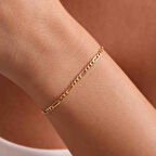 14 Ayar Altın Figaro Zincir Bileklik 2.5 mm