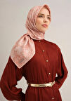Armine Sura İpek Eşarp 9311-02 Somon Karışık Desen 