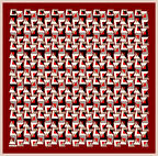 Armine Nostalji Tivil İpek Eşarp 8720-02 Kırmızı  Karışık Desen