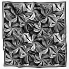 Belli Tivil İpek Eşarp 4107-85 Siyah Karışık Desen 