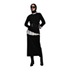 Asimetrik Kesim Çizgi Detaylı Etekli Takım 25YTD6119